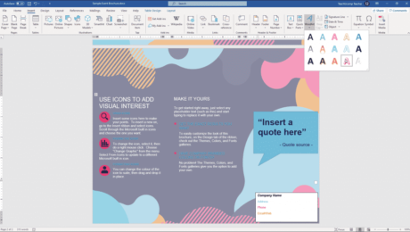 Insert WordArt in Word - Instructions: A picture of a user inserting WordArt into a document in Word.