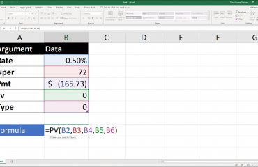 The Pv Function- Excel for Lawyers Tutorial: A picture of a user creating a formula that uses the Pv function in Excel.
