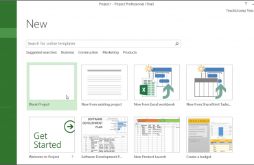 Create New Projects in Microsoft Project- Tutorial: A picture of the 
