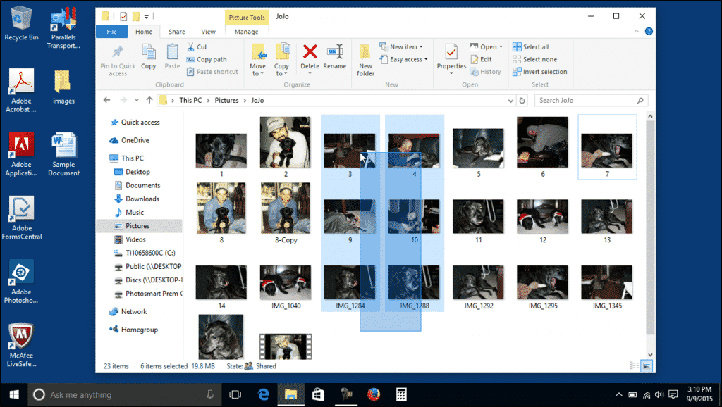 Select Files in Windows 10 - Instructions and Video Lesson: A picture of a user selecting files in Windows using a selection marquee.