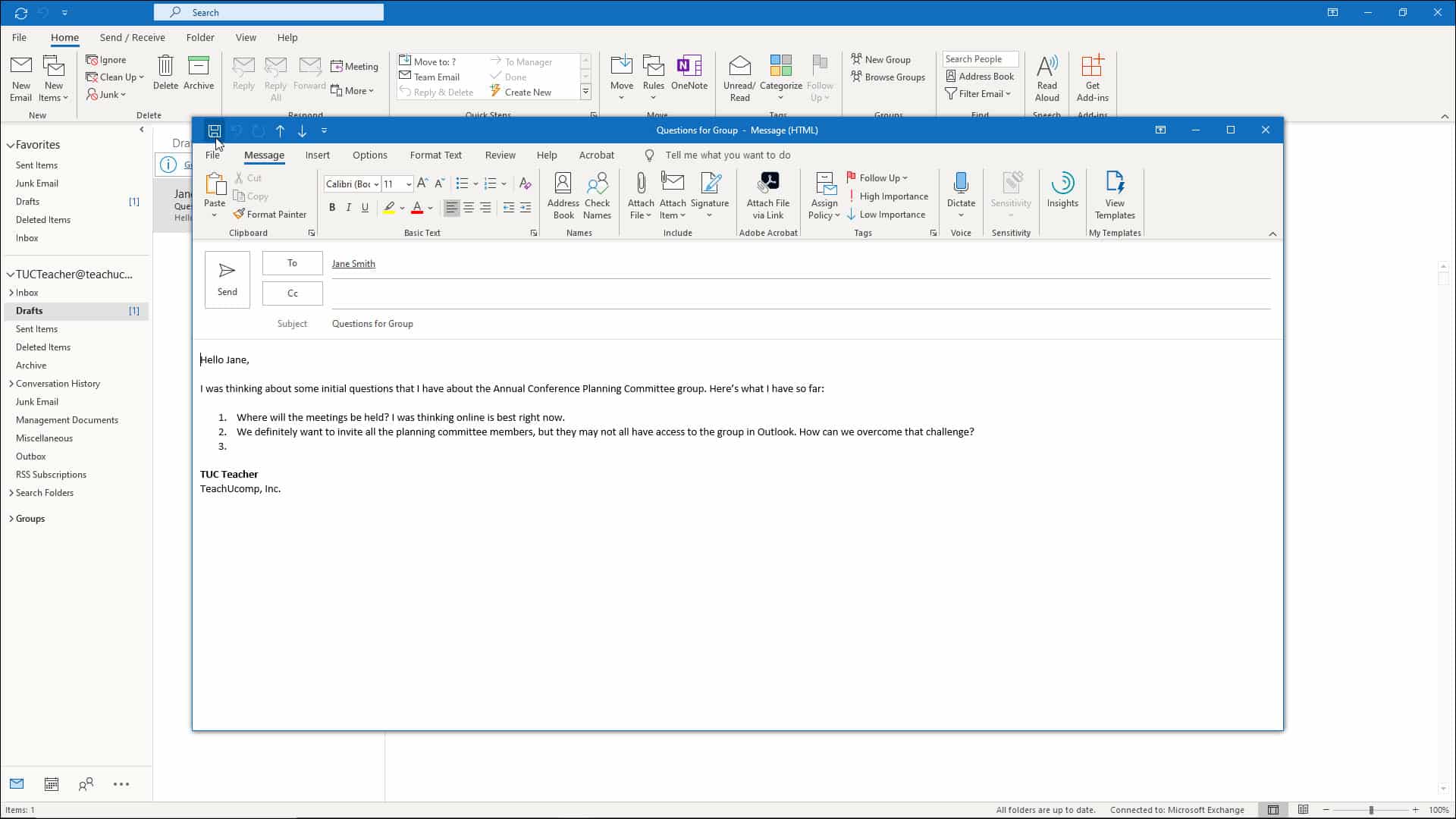 Outlook email