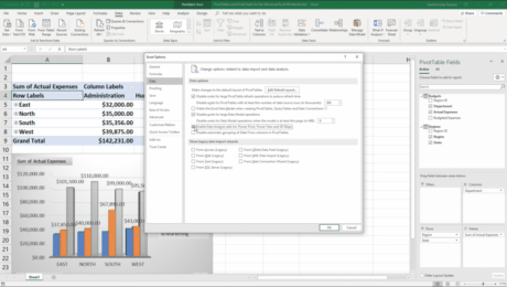 Enable PowerPivot in Excel - Instructions: A picture of a user enabling the Data Analysis add-ins within the “Excel Options” window in Excel for Office 365.