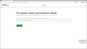 A picture showing the “Get started” wizard that helps you create a new company file in QuickBooks Online.