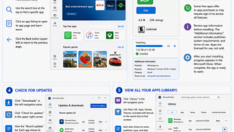 blog-9-15-2026-howtousethemicrosoftstoreinwindows11 An infographic showing how to use the Microsoft Store in Windows 11.
