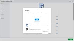 A picture showing how to customize the Company settings in QuickBooks Online by changing a company’s logo.