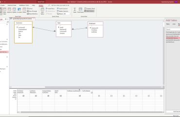 A picture that shows how to create a calculated field in Access in query design view.