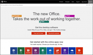 Microsoft Office 2016 Released 9-22-15- News: A picture of the Office 2016 product page. Source: Microsoft.