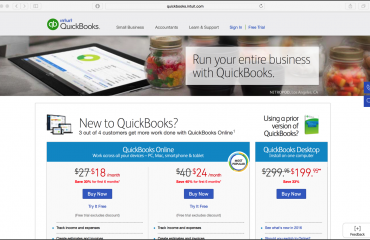 QuickBooks Pro 2016 Released- News: A picture of the Intuit QuickBooks Pro web site. Source: Intuit.