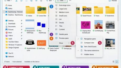blog-9-25-2026-howtochangefolderviewswithinfileexplorerinwindows11 A picture showing how to change folder views within File Explorer in Windows 11.