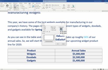 A picture showing how to use the “Zoom” dialog box to zoom a document in Word.