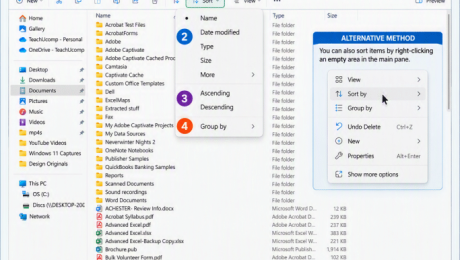 blog-9-28-2026-howtosortfilesandfoldersinfileexplorerinwindows11 A picture showing how to sort files and folders in File Explorer in Windows 11.