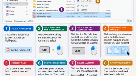 blog-9-29-2026-howtoselectfilesinfileexplorerinwindows11 An infographic showing how to select files in File Explorer in Windows 11.