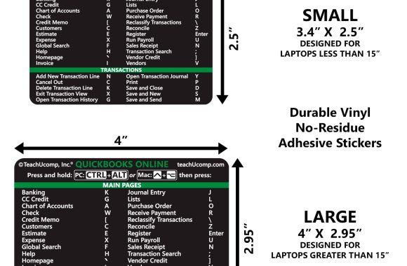 quickbooks-online-keyboard-shortcuts-sticker-black-compare-sizes A picture of the different sizes of the QuickBooks Online Keyboard shortcuts stickers.