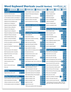 Microsoft Word for macOS Keyboard Shortcuts Quick Reference Guide